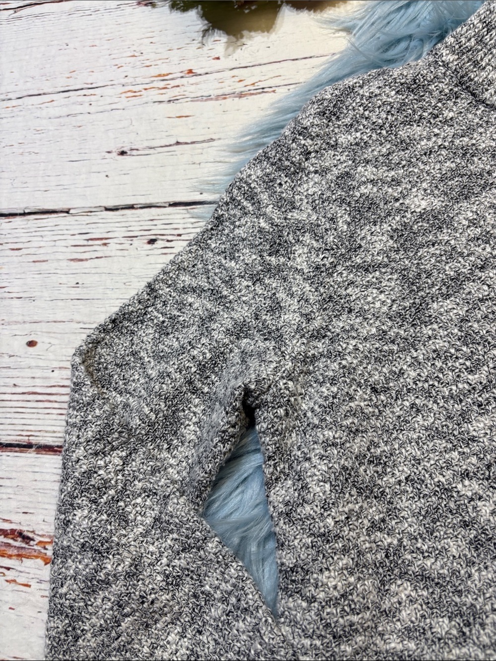 L.L. Bean Signature Cotton Linen Blend Marbled Mockneck Sweater sz M - Picture 3 of 9